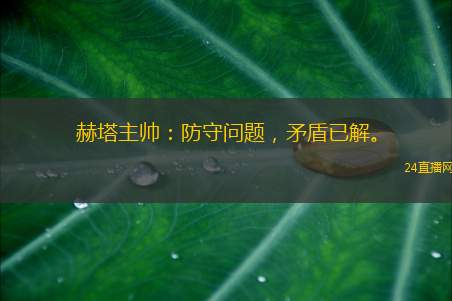赫塔主帅：防守问题，矛盾已解。